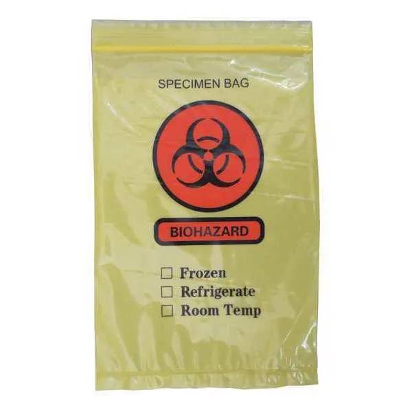 Yellow zipper specimen transfer bag pack of 1000