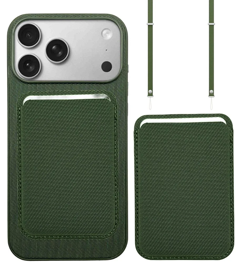 Nakedcellphone Nakedcellphone Woven Case Wallet Strap iPhone 17 Pro Max Forest Green — product photo