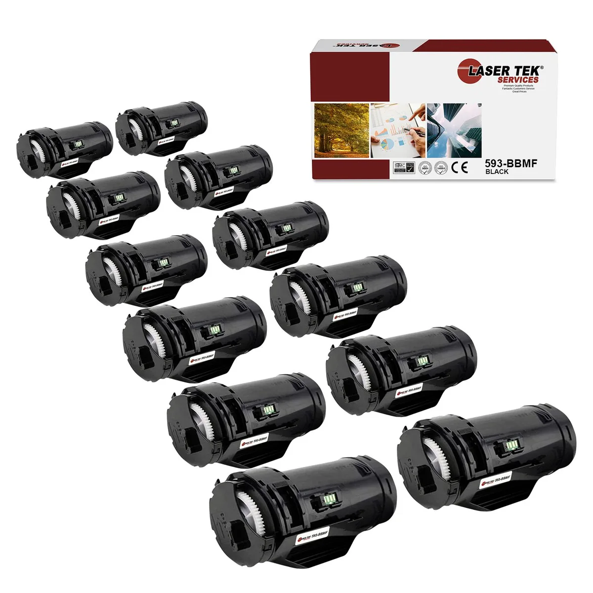 Laser Tek Services Laser Tek Services 593-BBMF Black Toner Cartridge 12 Pack — product photo