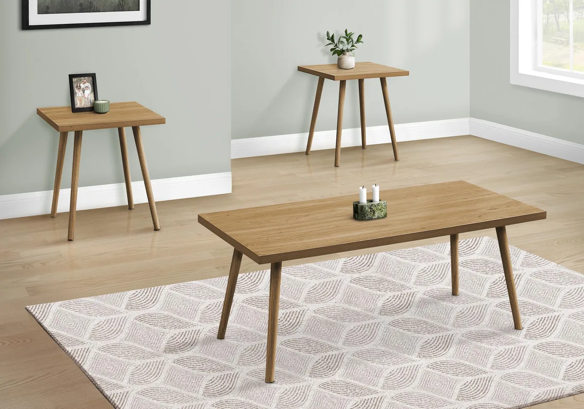tuphen tuphen 3-Piece Occasional Table Set Walnut Laminate Contemporary Modern — product photo