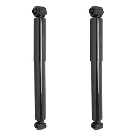 Two silver metal shock absorbers in a set
