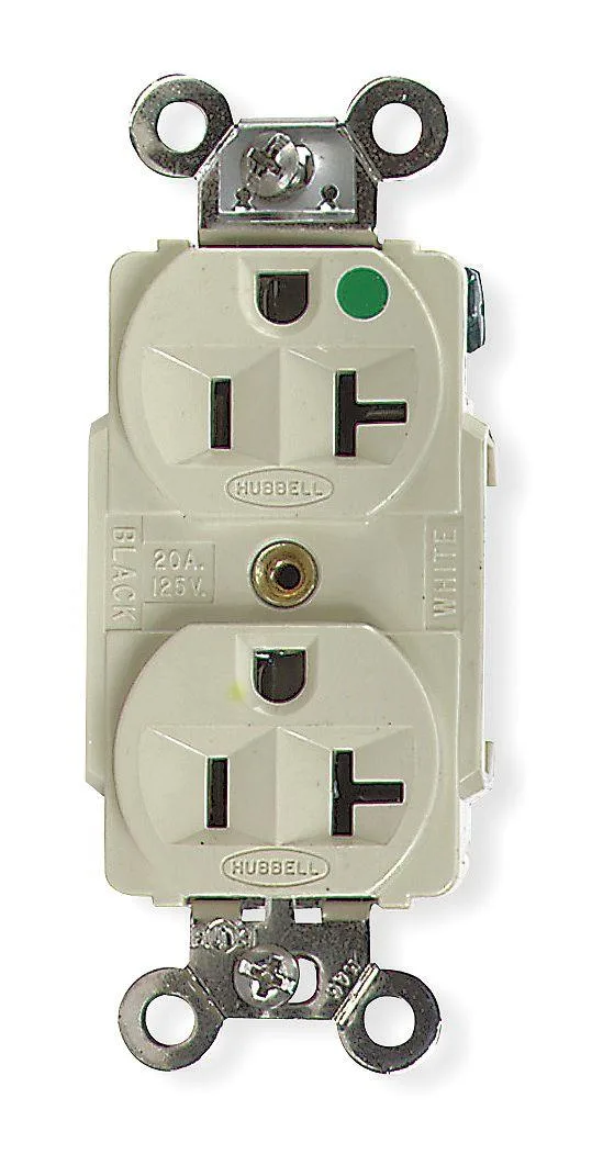 Hubbell Incorporated Hubbell Incorporated HBL8300I Duplex Receptacle 5-20R Ivory — product photo