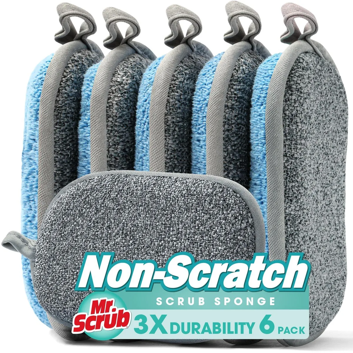  3M Non-Scratch Kitchen Sponges 6 Pack 6.1 x 3.3 cm — product photo