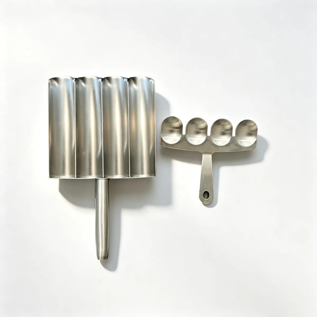 Stainless steel meatball press with four cavities