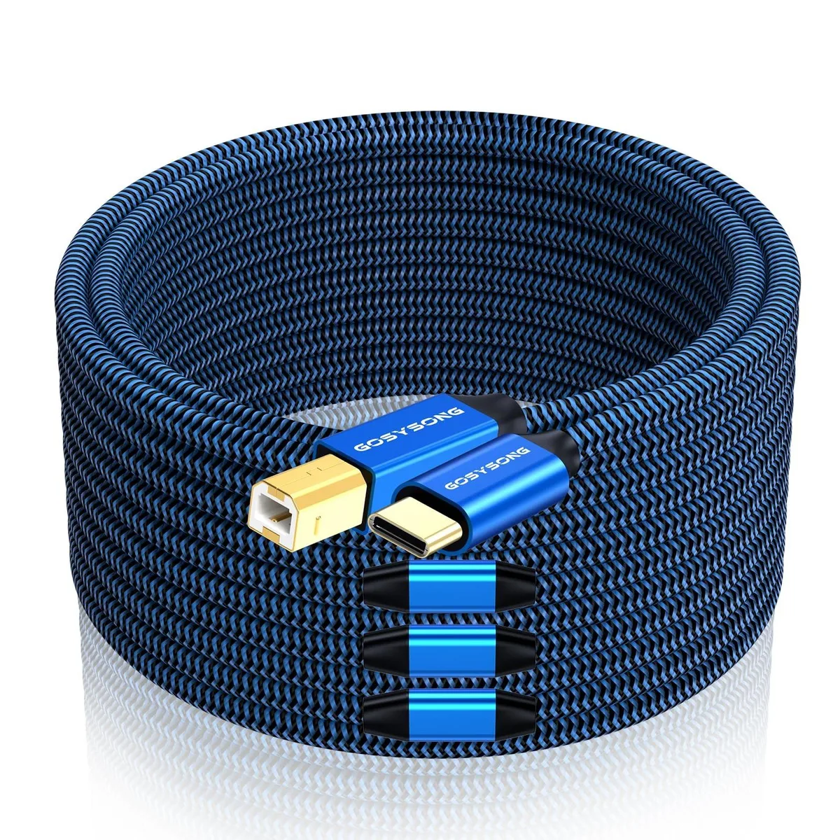 GSM Outdoors GSM Outdoors USB C to B Printer Cable 75ft Blue — product photo