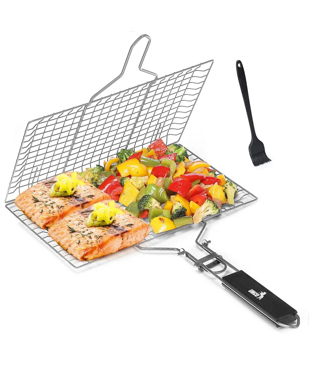 Healthy Living Folding Grill Basket 13 x 8.46 in 430 Stainless Steel — product photo