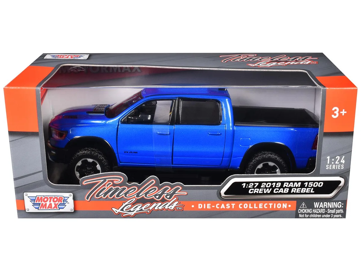 MOTORMAX MOTORMAX 2019 RAM Rebel 1500 Crew Cab Blue Metallic 1/24-1/27 Diecast Truck — product photo