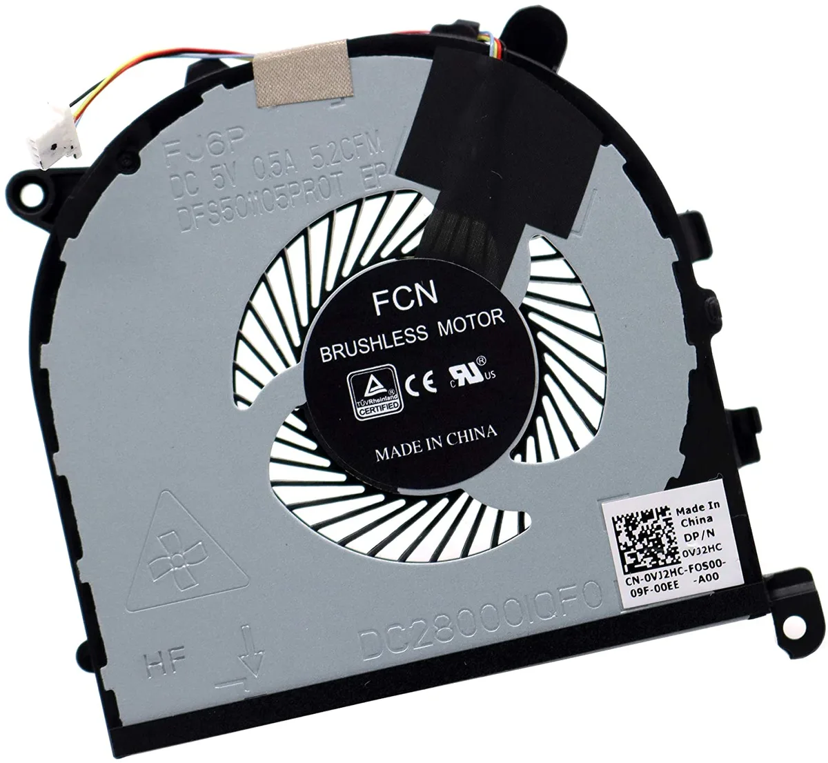 CAFELE CAFELE CPU Cooling Fan Left Side VJ2HC 08YY9 DC28000IQF0 for Dell XPS 15 9570 Precision 5520 5530 — product photo
