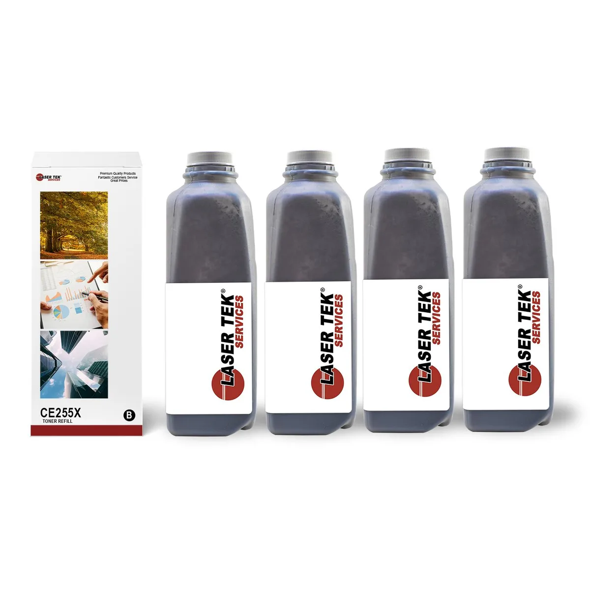 Laser Tek Services Laser Tek Services P3015 4 Pack High Yield Black Toner Refill Kit — product photo
