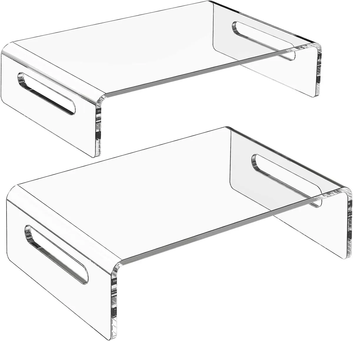 PISKEKAT PISKEKAT 2 Pack Acrylic Monitor Stand Riser 11.8x7.85in 3.35in Rise 44lb — product photo