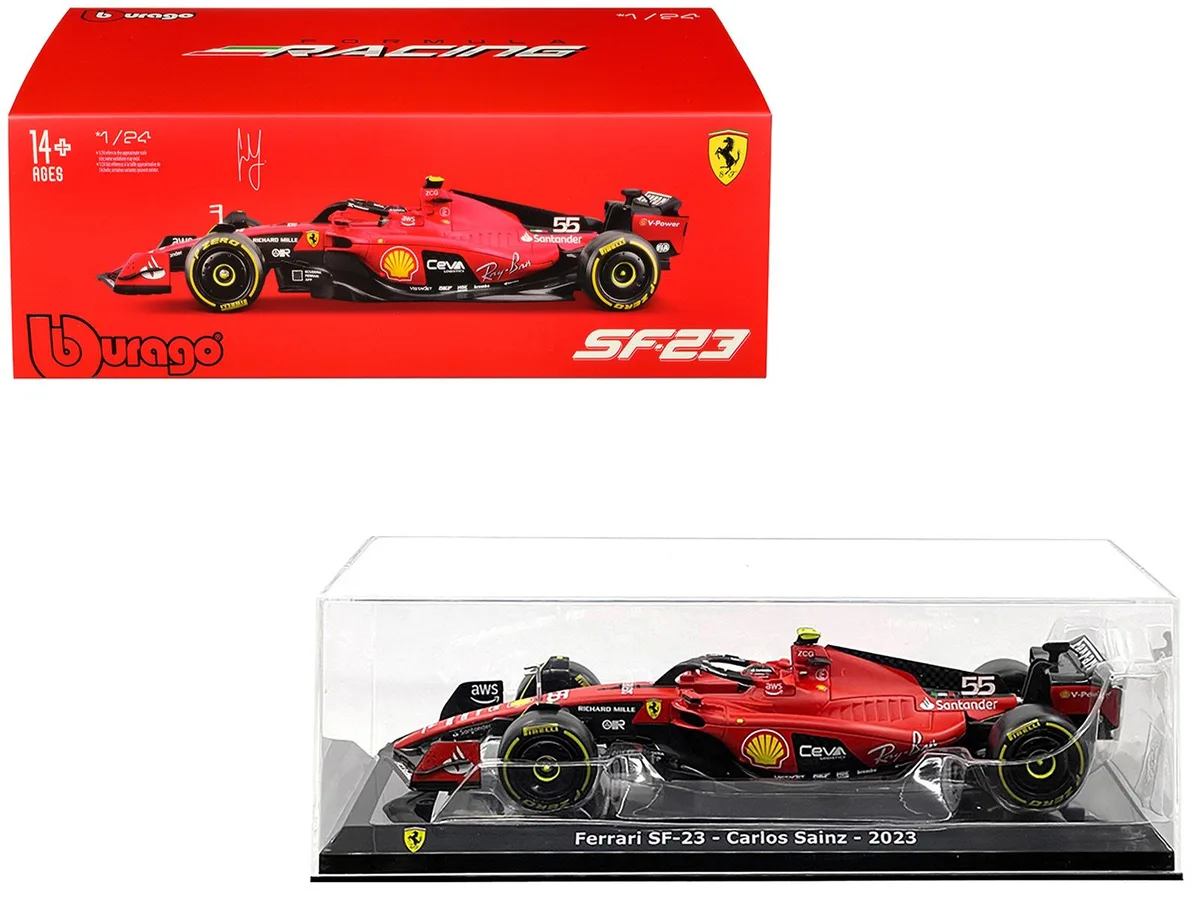 BBURAGO BBURAGO Ferrari SF-23 #55 Carlos Sainz 2023 1/24 Diecast Car — product photo