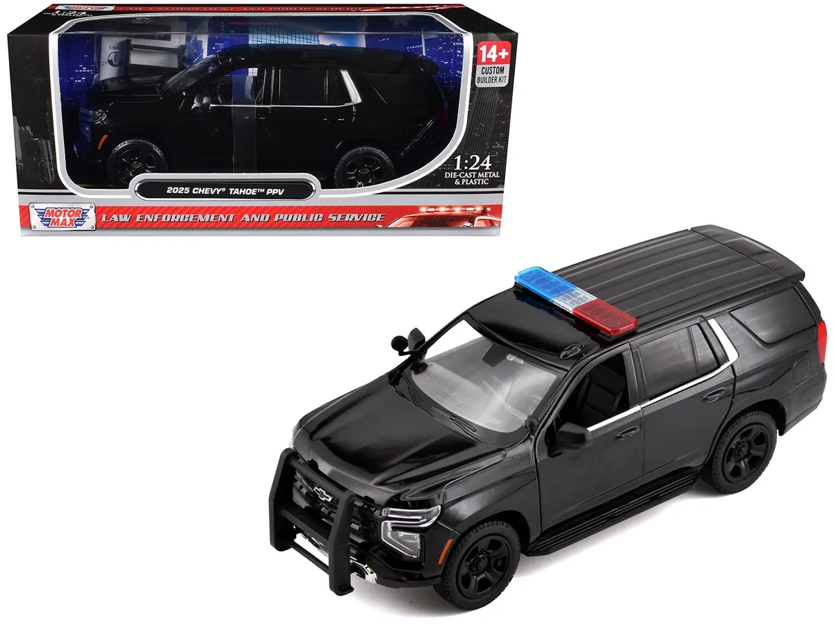 MOTORMAX MOTORMAX 2025 Chevrolet Tahoe PPV Black Custom Builder's Kit 1/24 Diecast — product photo