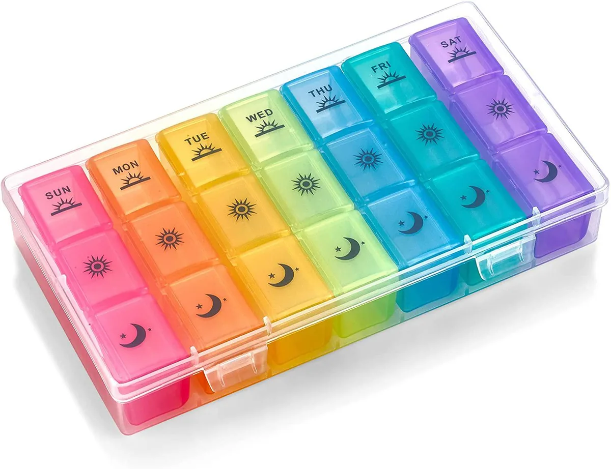 MEDca MEDca Weekly Pill Organizer 7 Day 3 Times Multi Color home health care — product photo