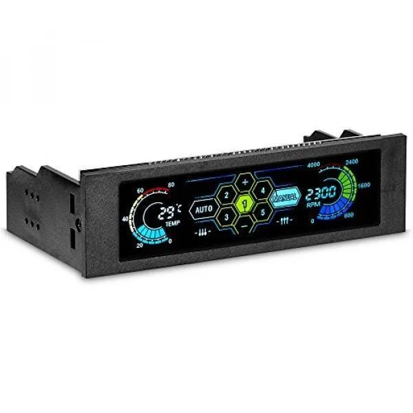 Yoruba Yoruba 5.25" Touchscreen 5-Way Fan Controller Panel (Black) — product photo