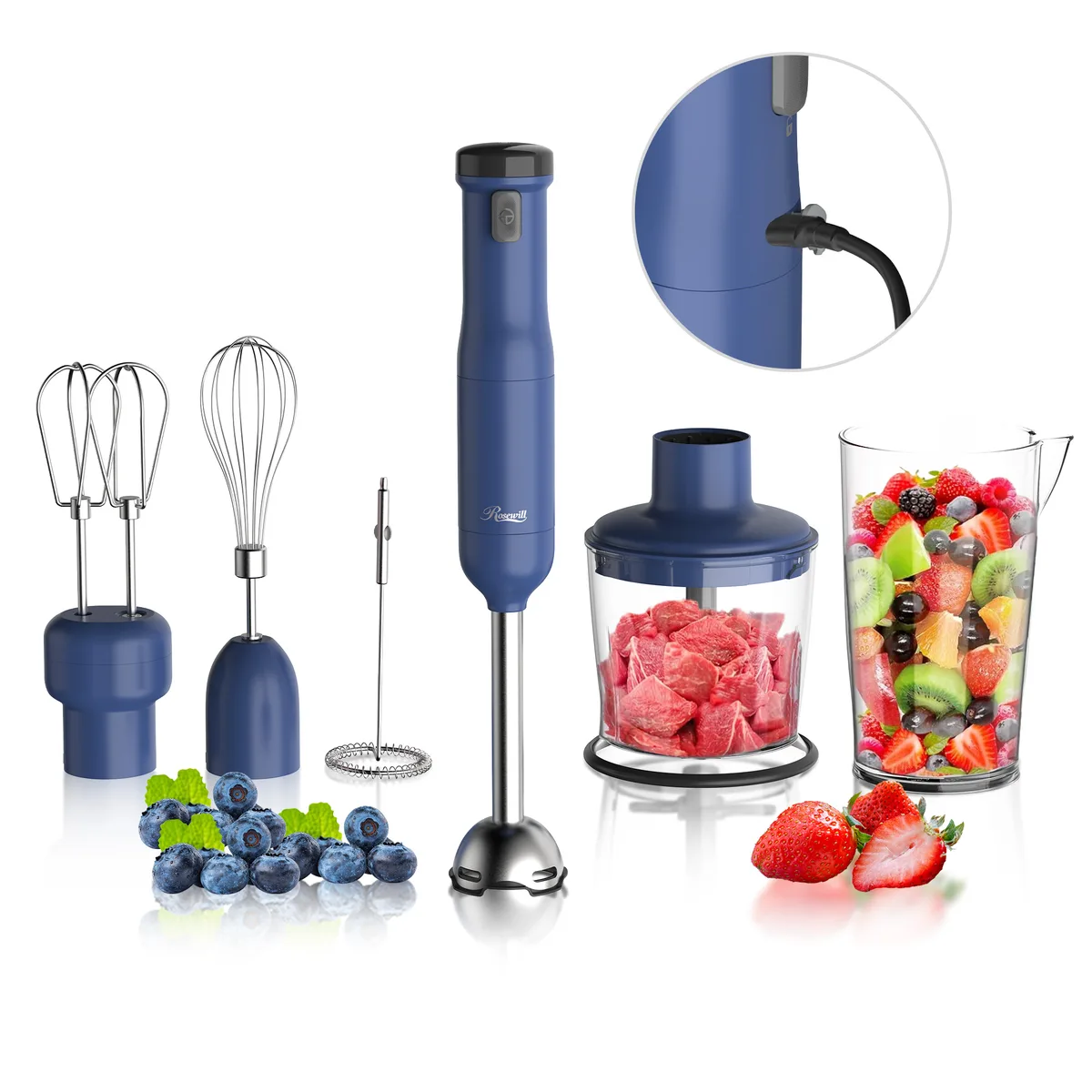 Rosewill Rosewill RHHB-25001BL 200W Cordless Hand Blender Blue — product photo