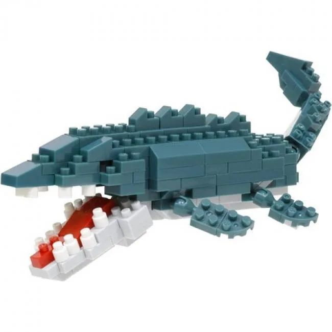Small poly bag containing 180 tiny bricks for a 1.76 inch Mosasaurus model with movable jaw and fins