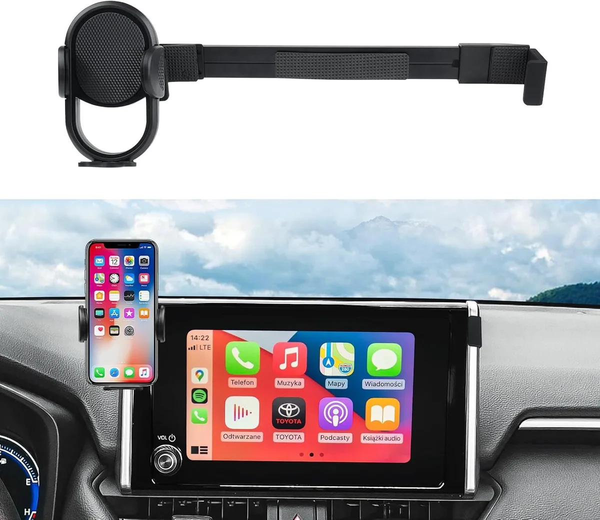 Keyence Keyence Car Phone Holder 2019-2025 Toyota RAV4 7/8-Inch Screen 4.7-6.9 Inch Phones 360 Rotation — product photo