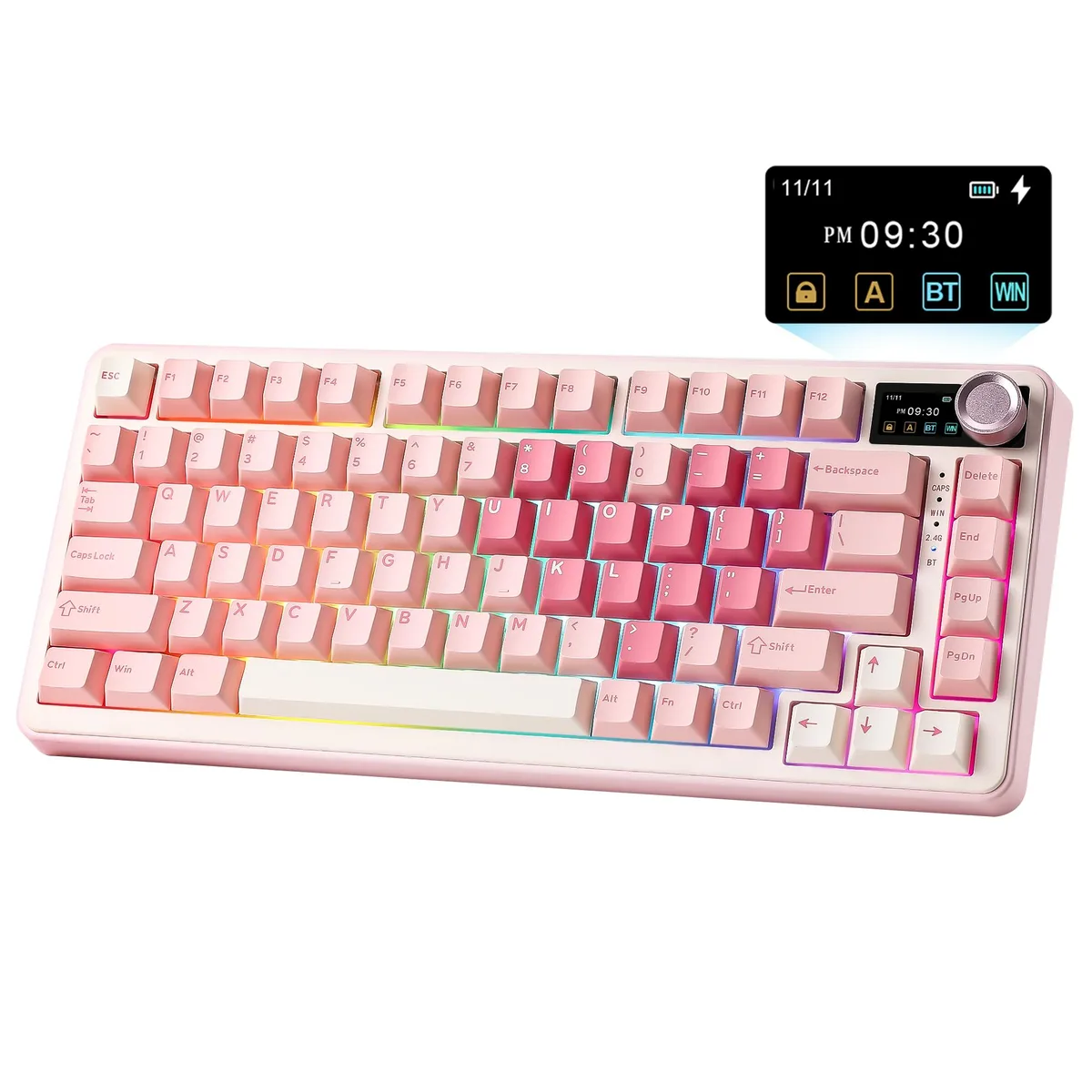 YUNZII YUNZII B75 PRO MAX 75% Gaming Keyboard (Pink, Candy Switch) — product photo