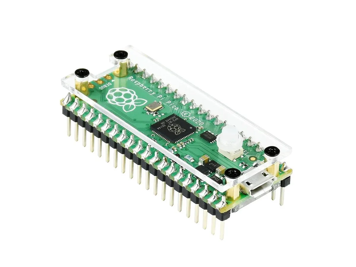 LORDWORLD LORDWORLD Clear Acrylic Protection Case for Raspberry Pi Pico with Customized Key Cap — product photo
