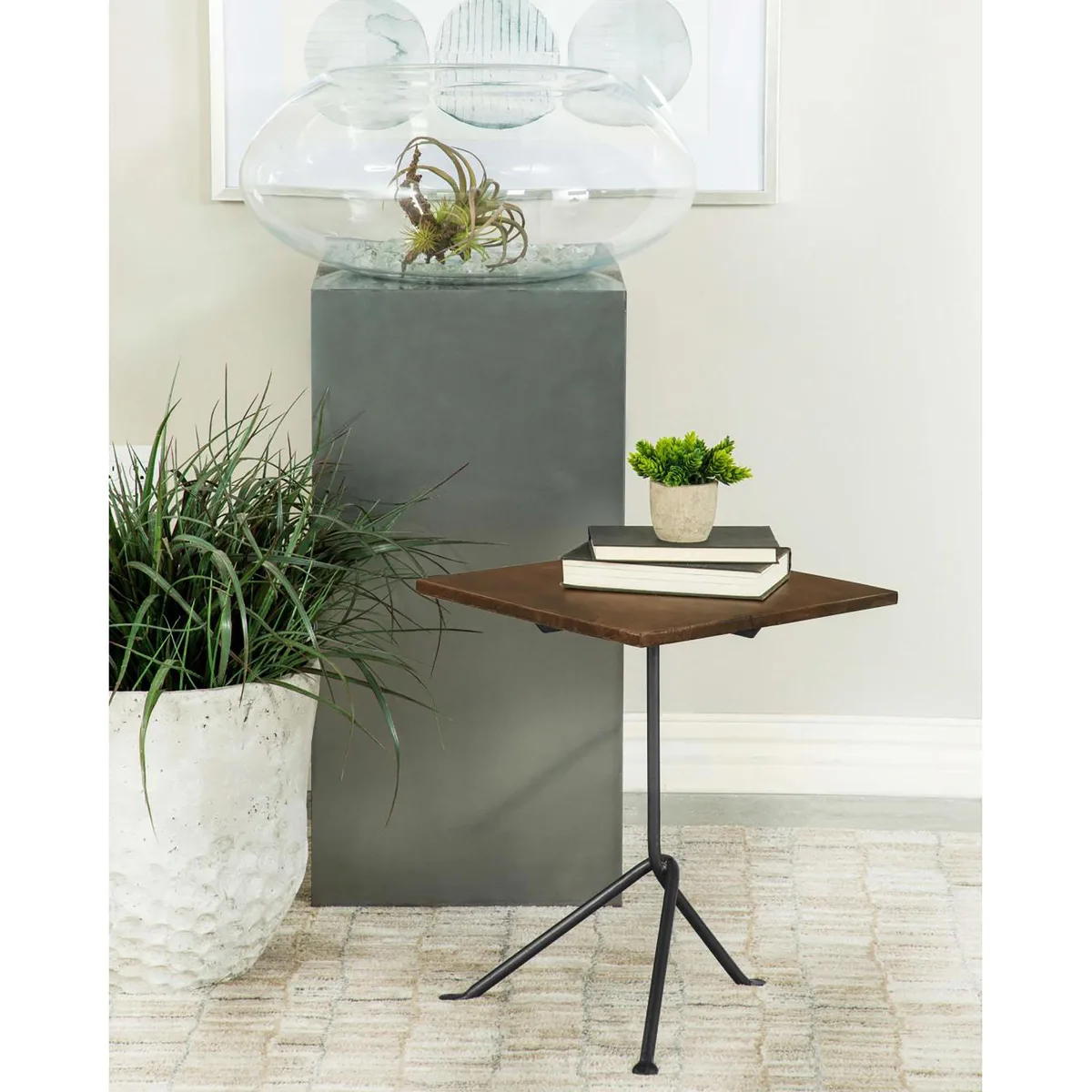 tuphen tuphen Dark Brown Gunmetal Tripod Occasional Table — product photo