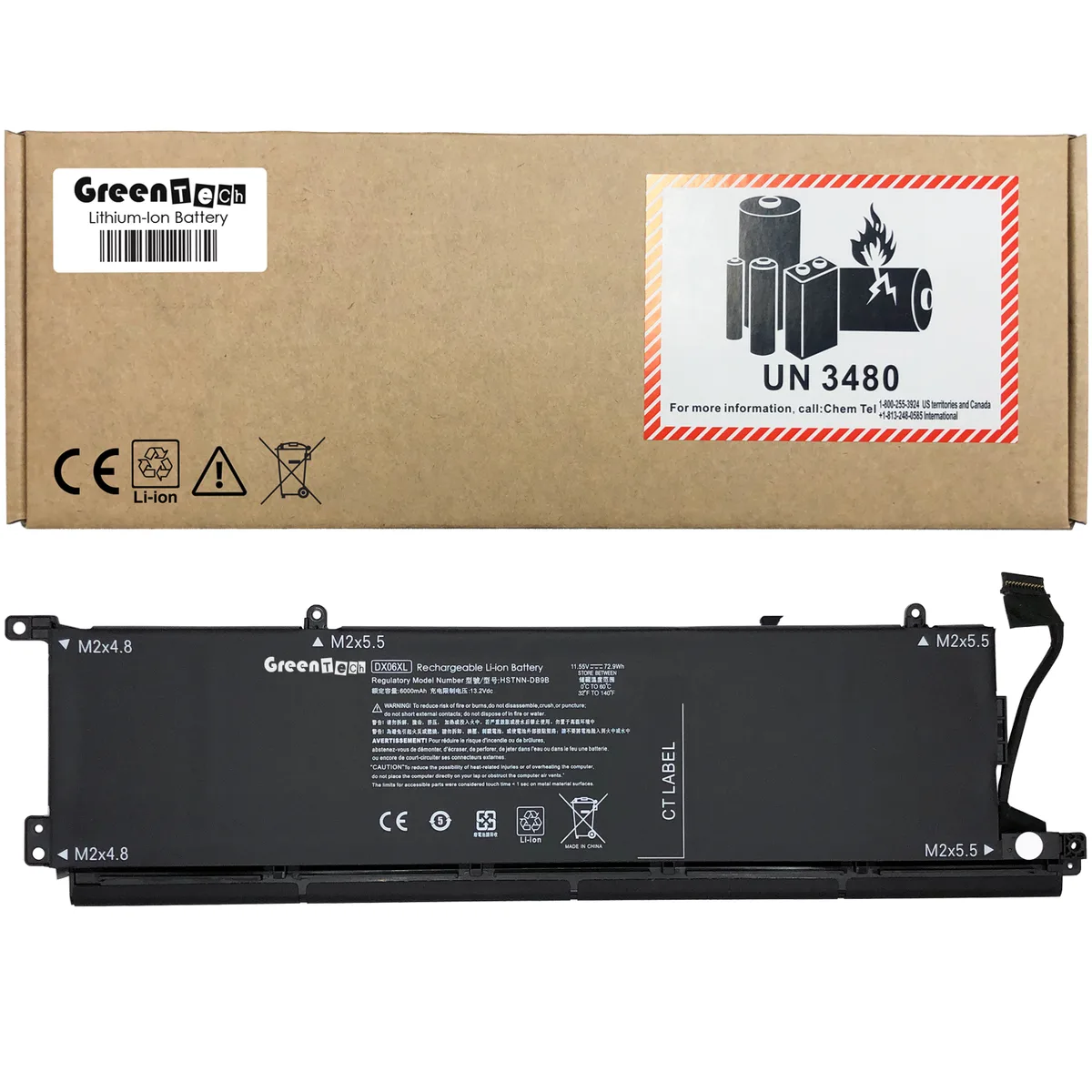 NShi NShi DX06XL 72.9WHR 6000mAh laptop battery — product photo
