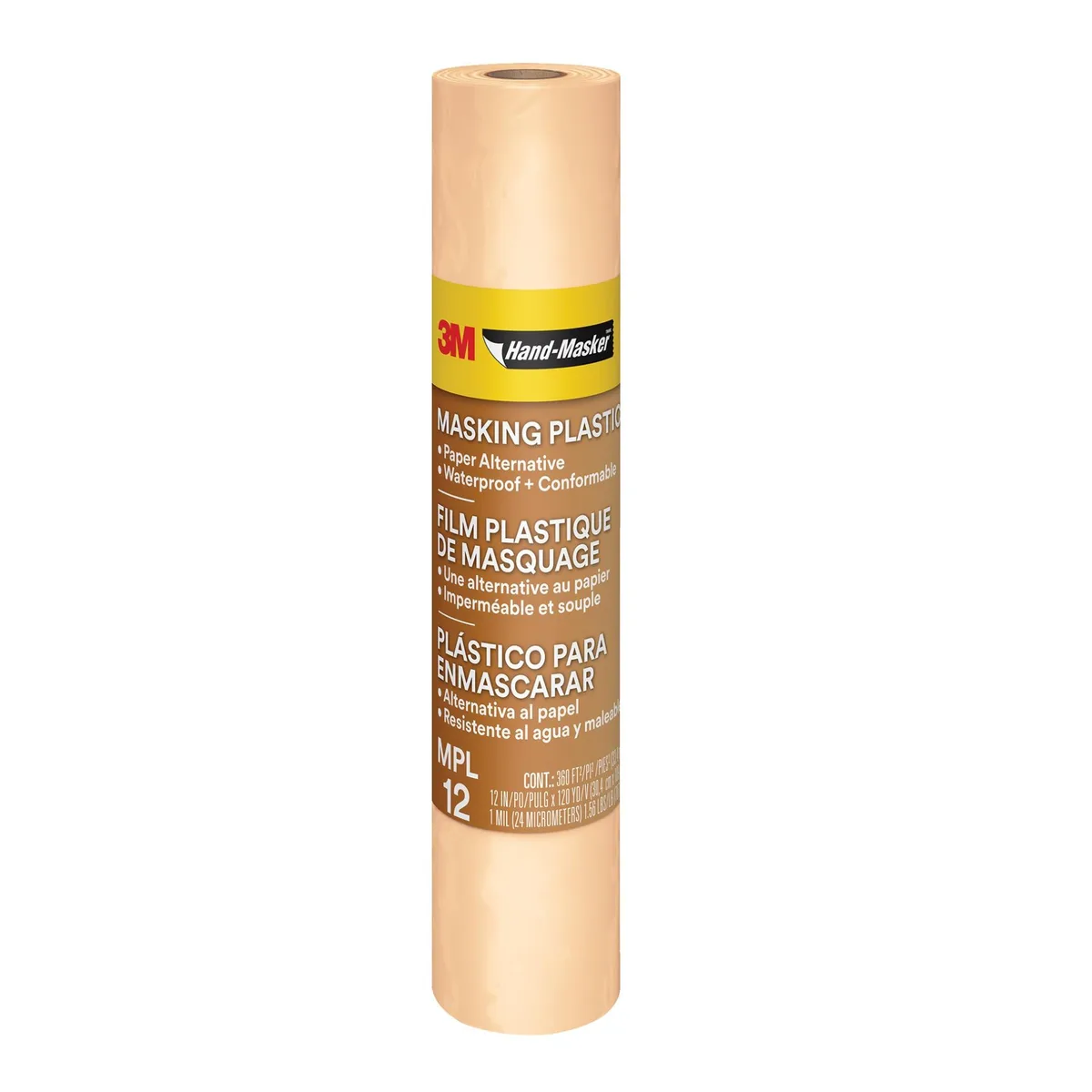 3M 3M Hand-Masker Masking Plastic Refill Roll 12 in x 60 yds Semi-transparent — product photo