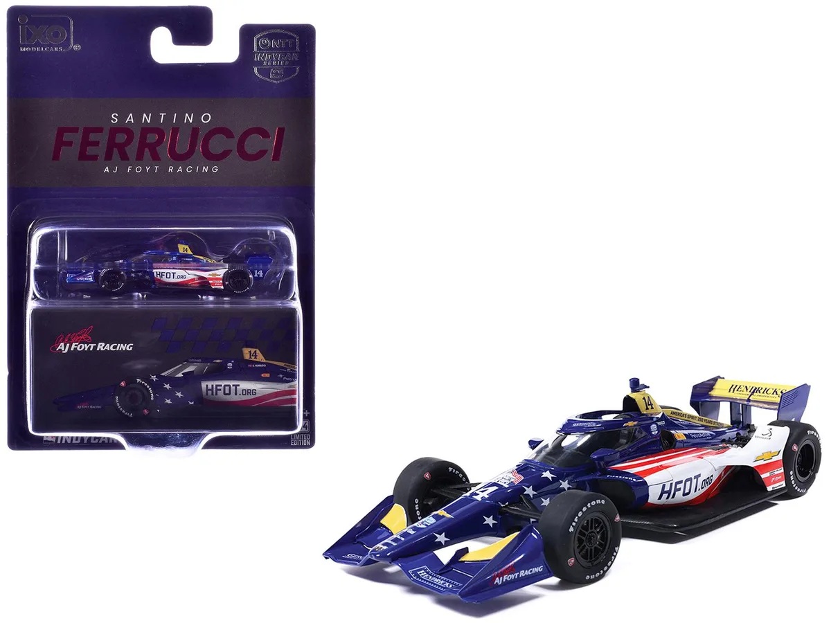 Ixo Models Ixo Models Dallara IndyCar #14 Santino Ferrucci HFOT.Org AJ Foyt Racing 2026 1/64 Diecast — product photo