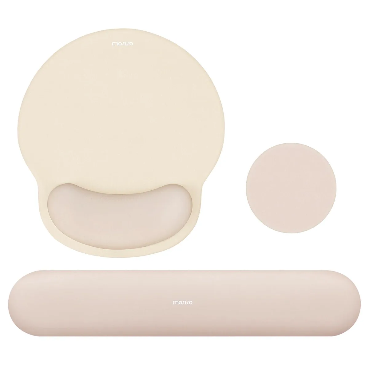  MOSISO Wrist Rest Set Mouse Pad Keyboard Apricot 17.32 x 3.15 in — product photo