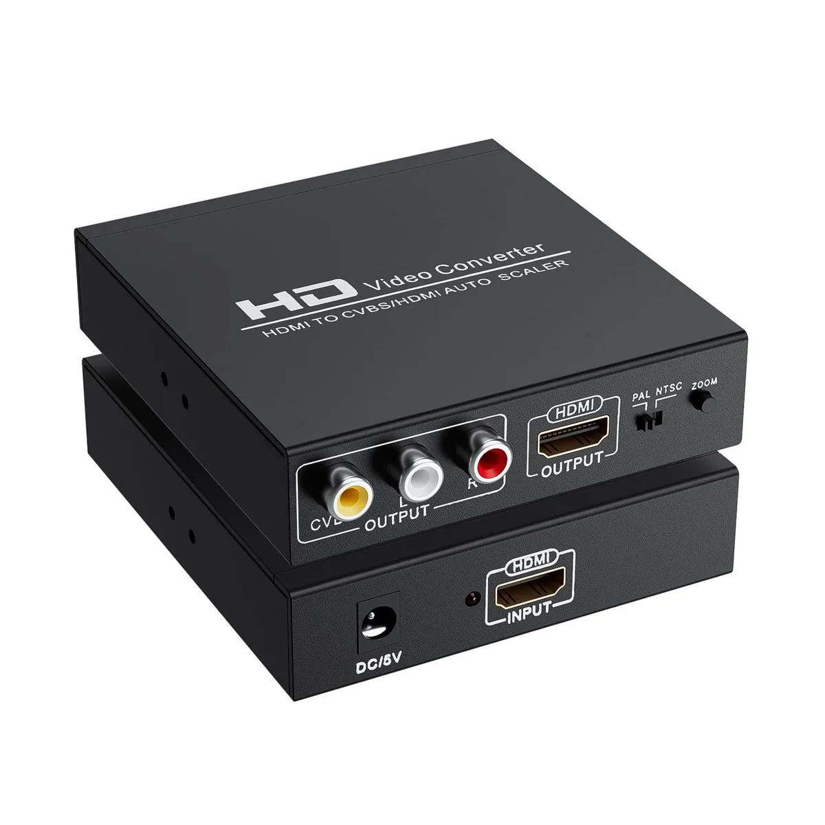Small black box with HDMI and RCA ports