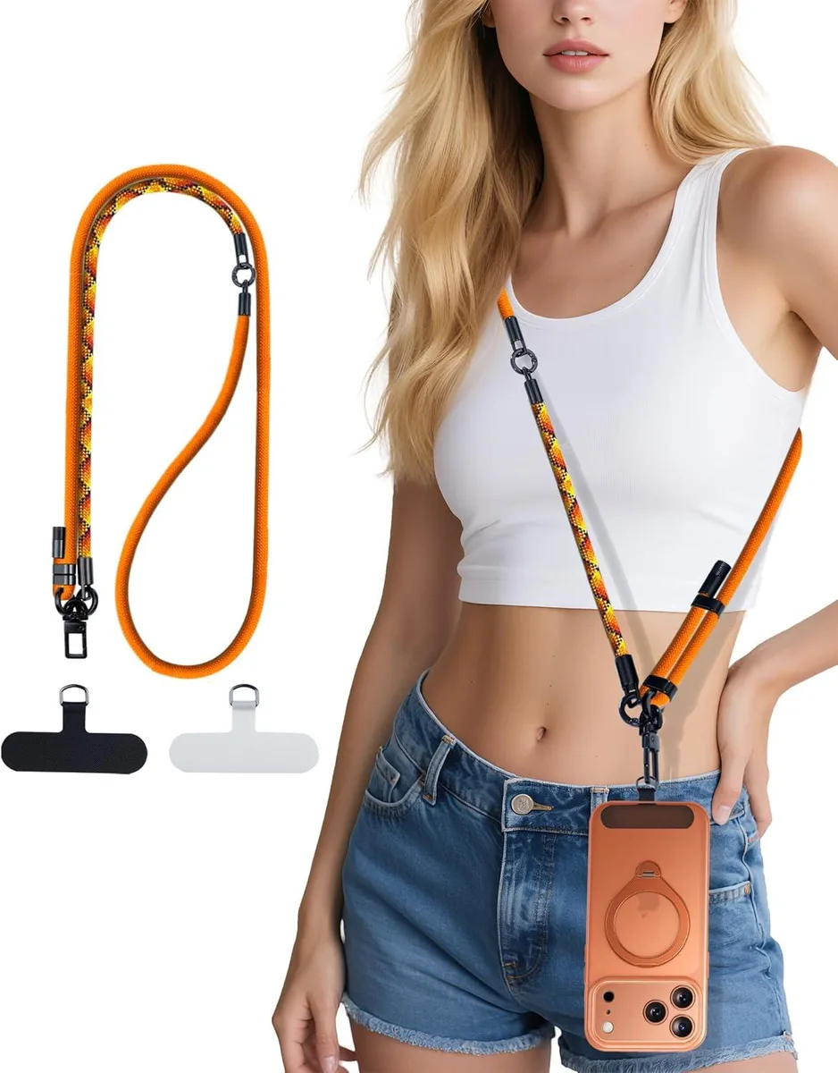 MCHOSE MCHOSE 3-in-1 Phone Lanyard Crossbody Wrist Strap Orange — product photo