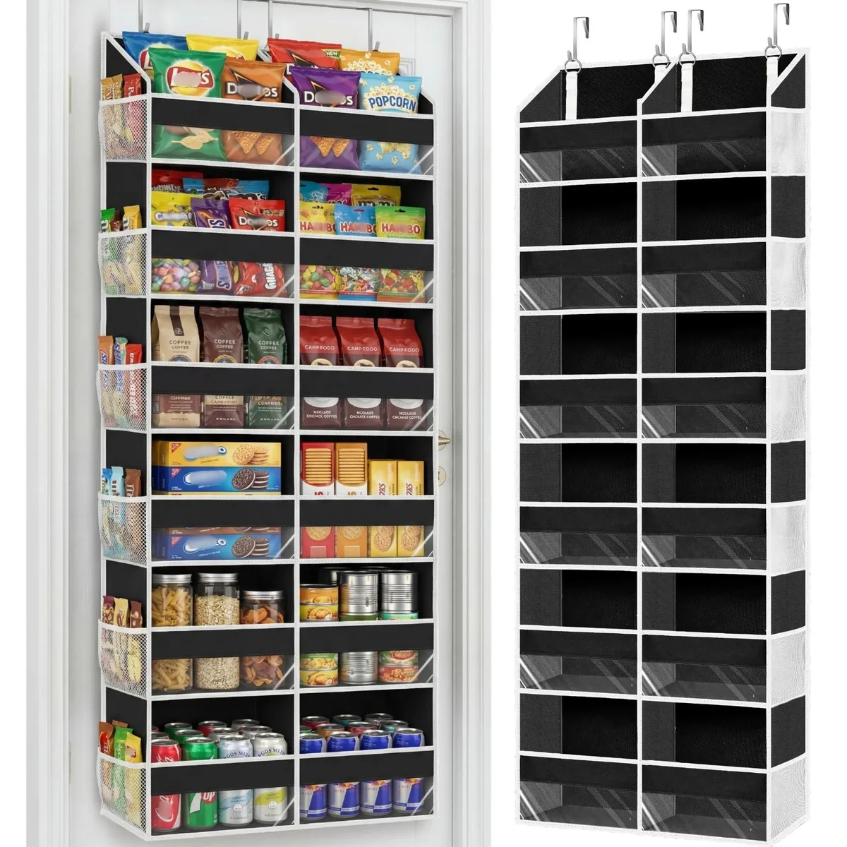 Ofiray-home Ofiray-home Over Door Toy Storage 6 Tier 12 Compartment 20x59x6.9in 80lb Black — product photo