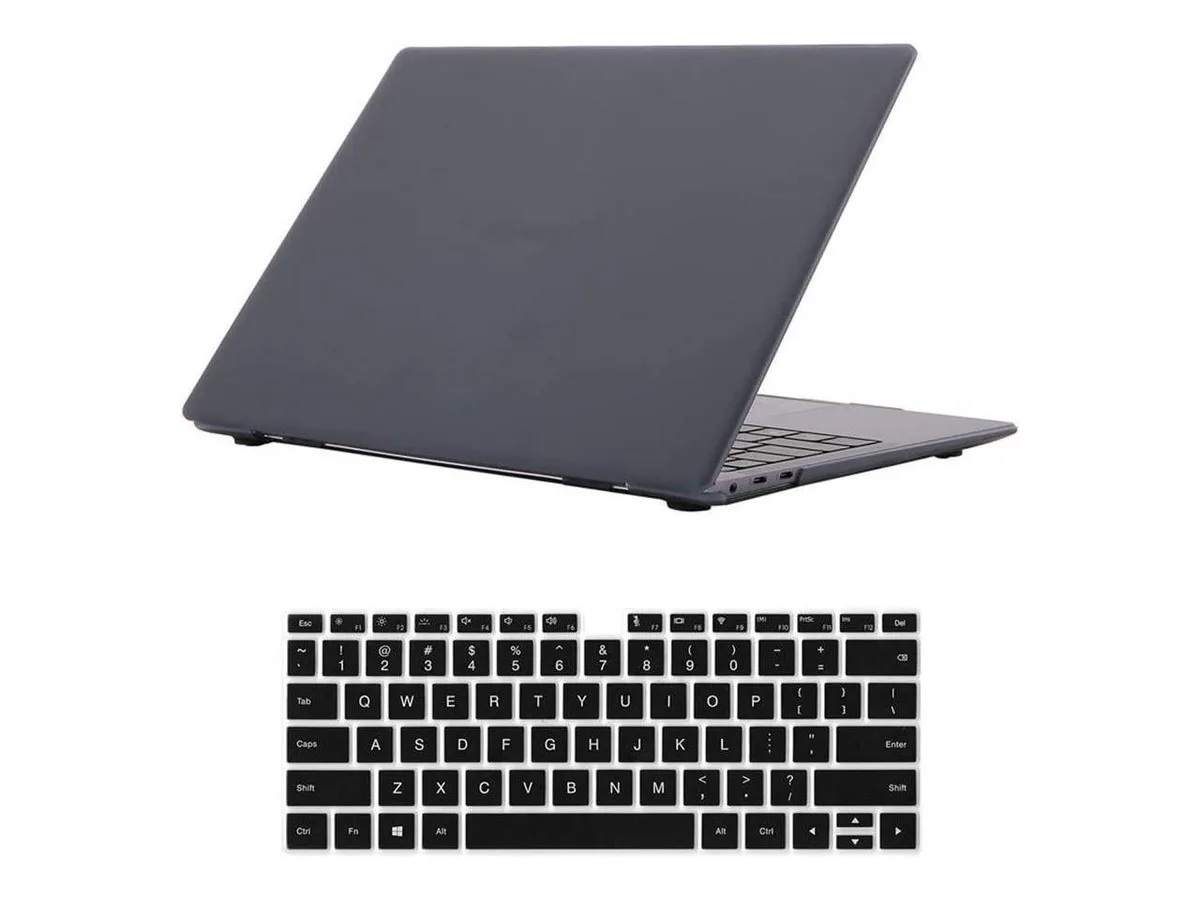 Black matte hard shell case with matching keyboard cover for 13.9 inch MateBook X Pro
