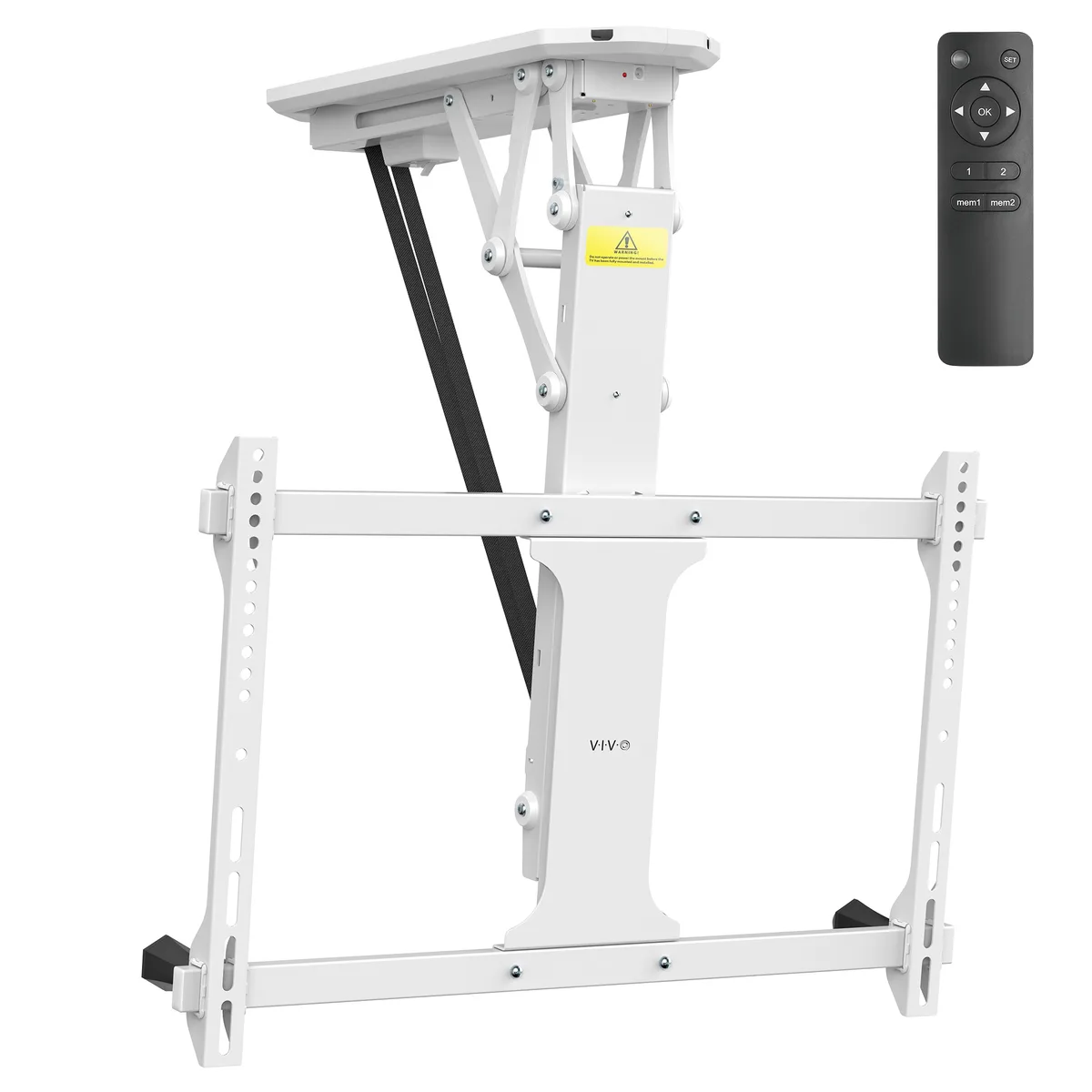 VIVO VIVO White Motorized Flip-Down Ceiling TV Mount 32-70" 77 lbs — product photo