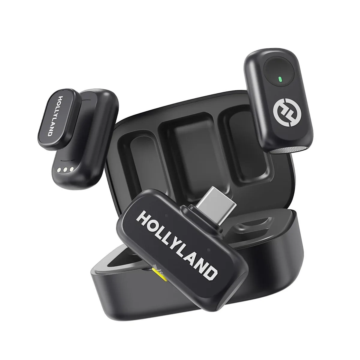  Hollyland Lark A1 Wireless Microphone Black 2TX USB-C RX Charging Case 48kHz/24-bit 54h 200m — product photo