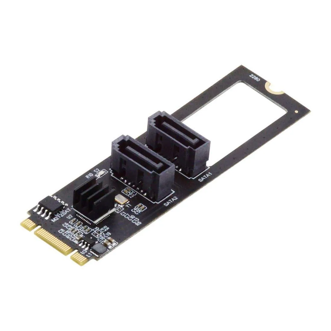 Vszerda Vszerda M.2 NGFF Key B+M to 2 SATA 3.0 Adapter JMB582 2280mm — product photo