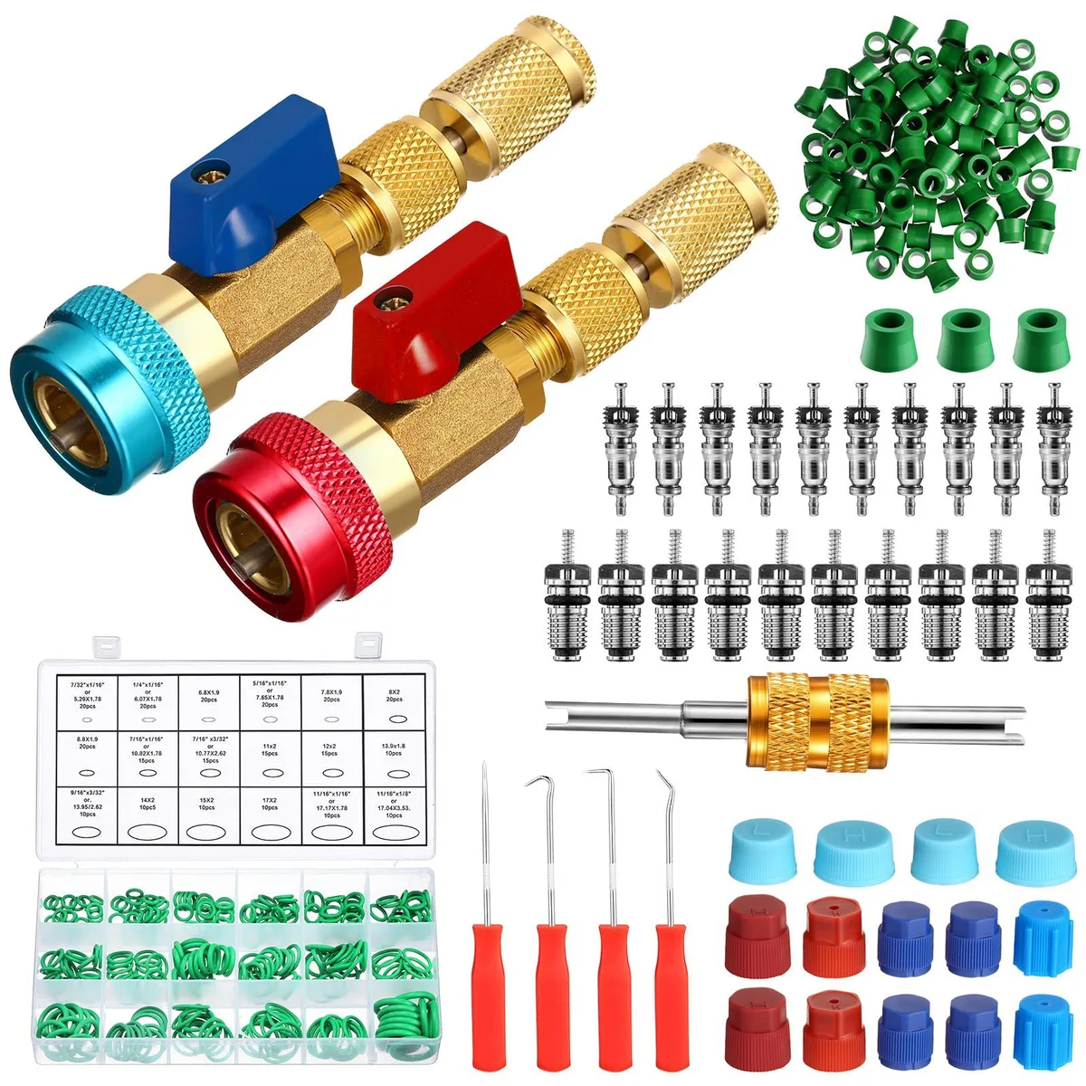 DNBeffulgent DNBeffulgent MAD-DaisyInner-0158 413-piece R134a valve core tool and O-ring kit accessory — product photo