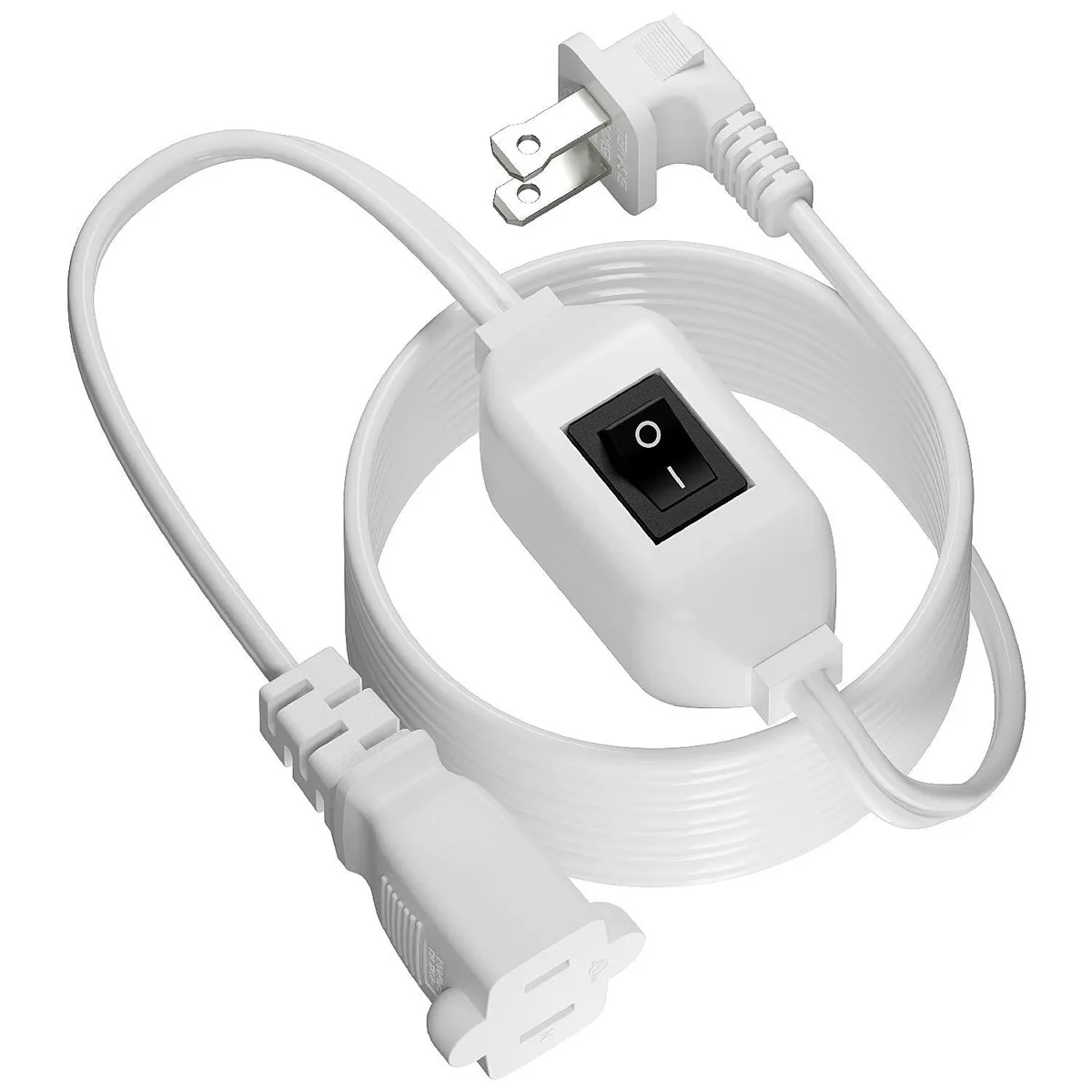  DEALTUS WA-001 power extension cord 6 ft 16AWG 12A 125V white — product photo