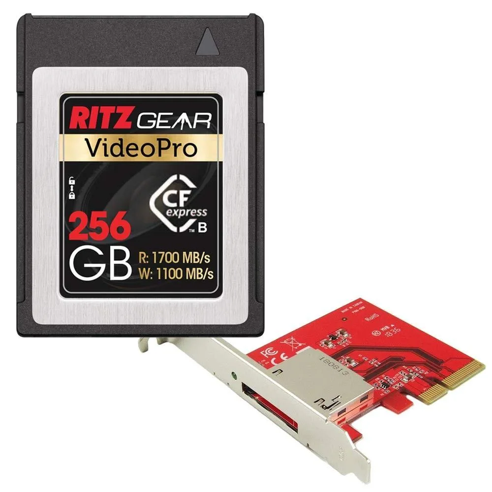 Ritz Gear Ritz Gear Video Pro CFexpress 256GB Type B 1700/1100 MB/s with PCIe 3.0 x4 Adapter — product photo