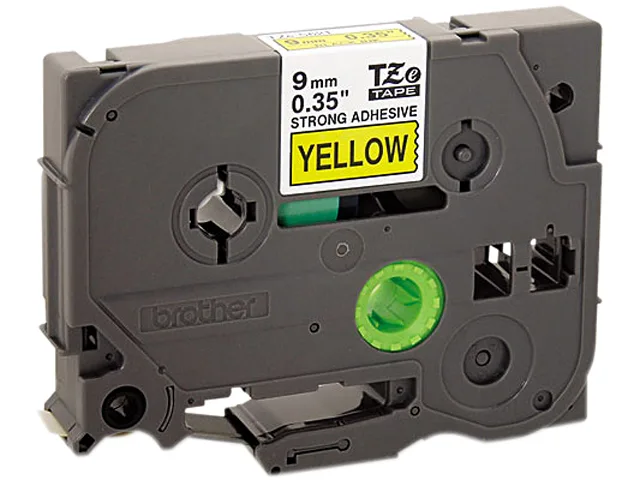 Brother Brother TZES621 9mm (.35") Black on Yellow Extra Strength Adhesive Tape 26.2 ft pos accessory — product photo