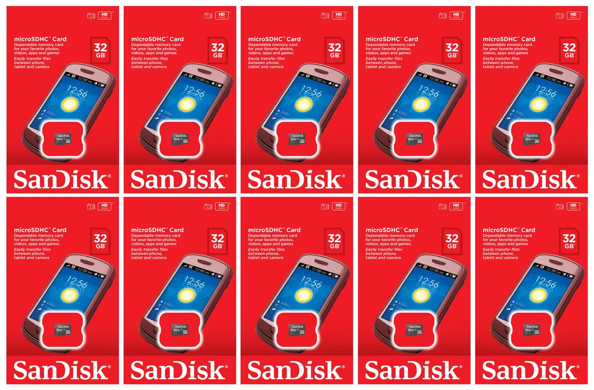 SanDisk SanDisk 32GB microSDHC Class 4 10-pack SDSDQM-032G-B35 — product photo