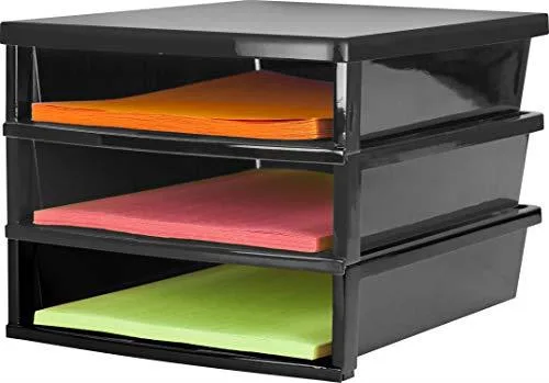 Storex Storex 61642U01C Quick Stack Literature Sorter 3 Compartment 500 Sheet — product photo