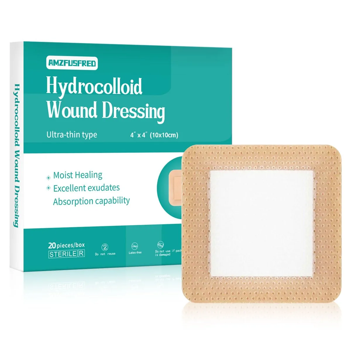 Ten black square silicone foam dressings in a pack