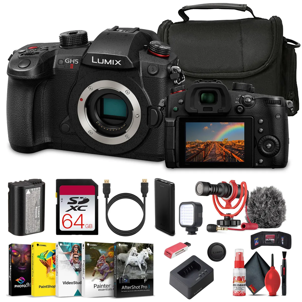 Panasonic Panasonic Lumix GH5 II Mirrorless Camera Kit (DC-GH5M2BODY) Bundle — product photo