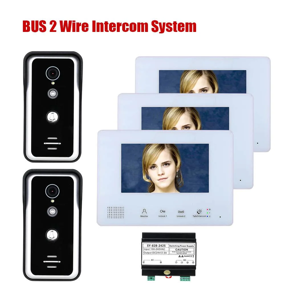 visiPower visiPower 4.7" 2-Wire Video Door Phone Kit 2 Doorbell 3 Monitor — product photo