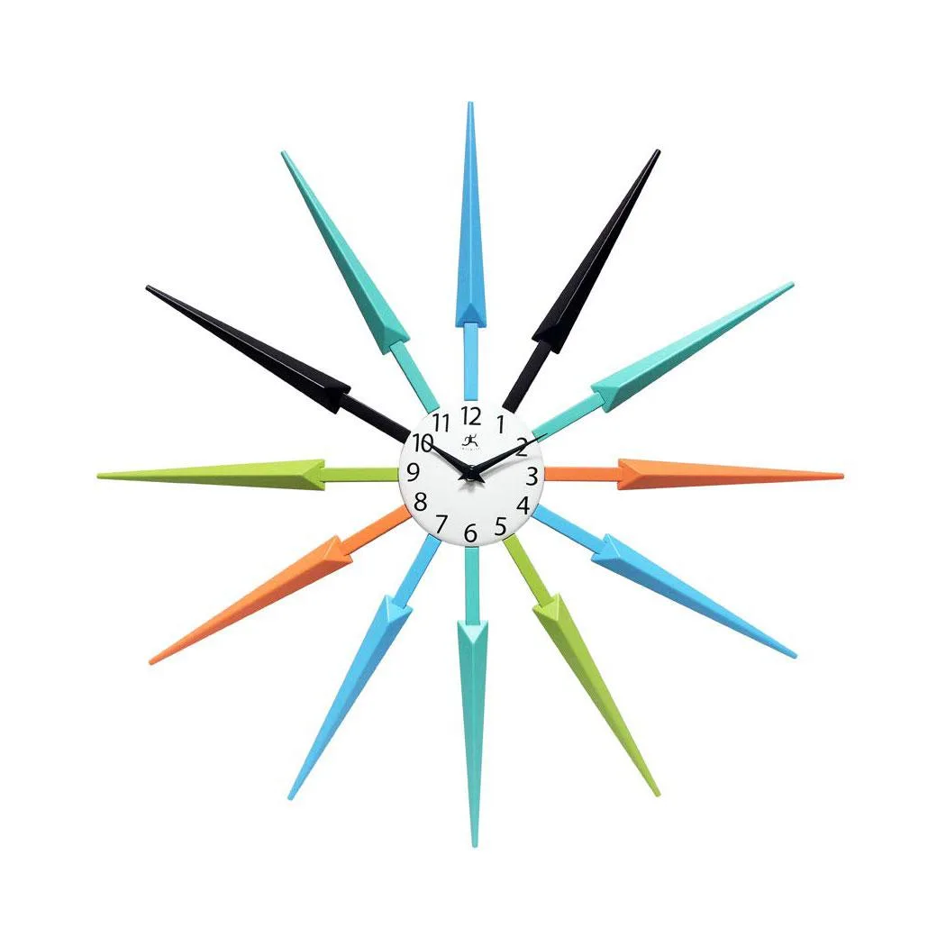 Infinity Instruments Infinity Instruments 15555MC Multicolor Mid Century Modern 24 Inch Wall Clock — product photo