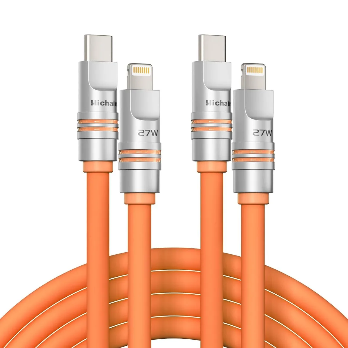 MCHOSE MCHOSE 2-Pack USB-C to Lightning Cable 6.5FT 27W Orange — product photo
