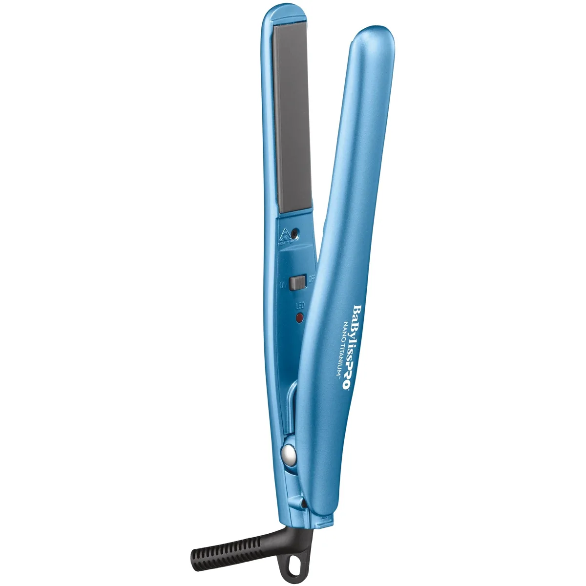 Compact mini flat iron with nano titanium plates, 10 inches long, dual voltage, swivel cord