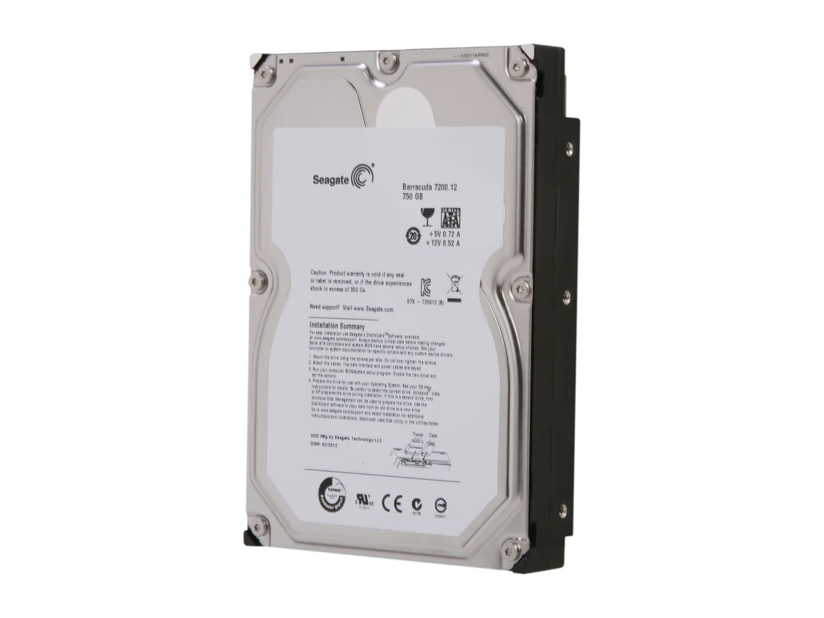 Seagate Seagate BarraCuda ST3750525AS 750GB 7200 RPM 32MB SATA 6.0Gb/s 3.5" internal hard drive — product photo