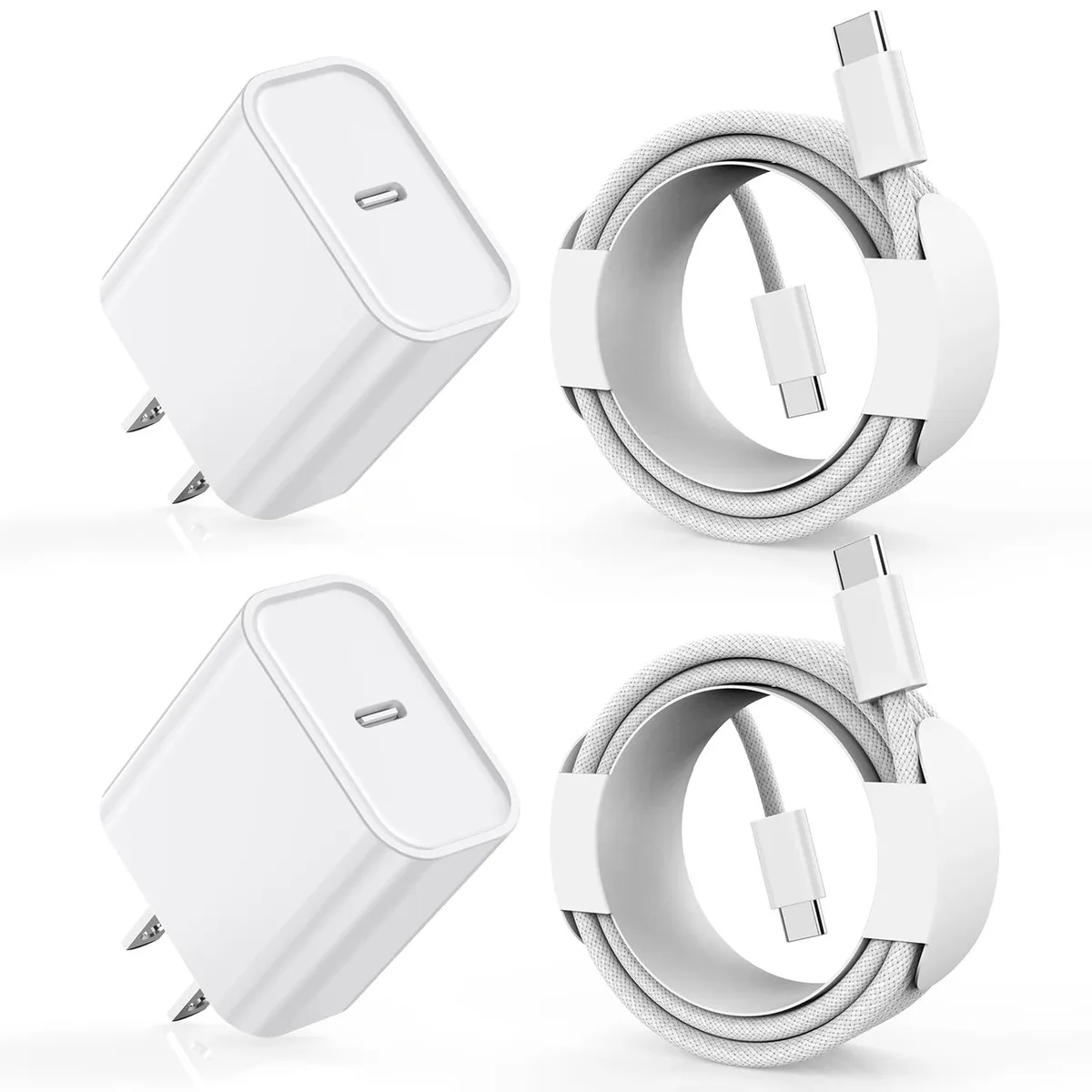 ONITOON ONITOON 20W USB-C Wall Charger 2-Pack with 6ft Woven Cable — product photo