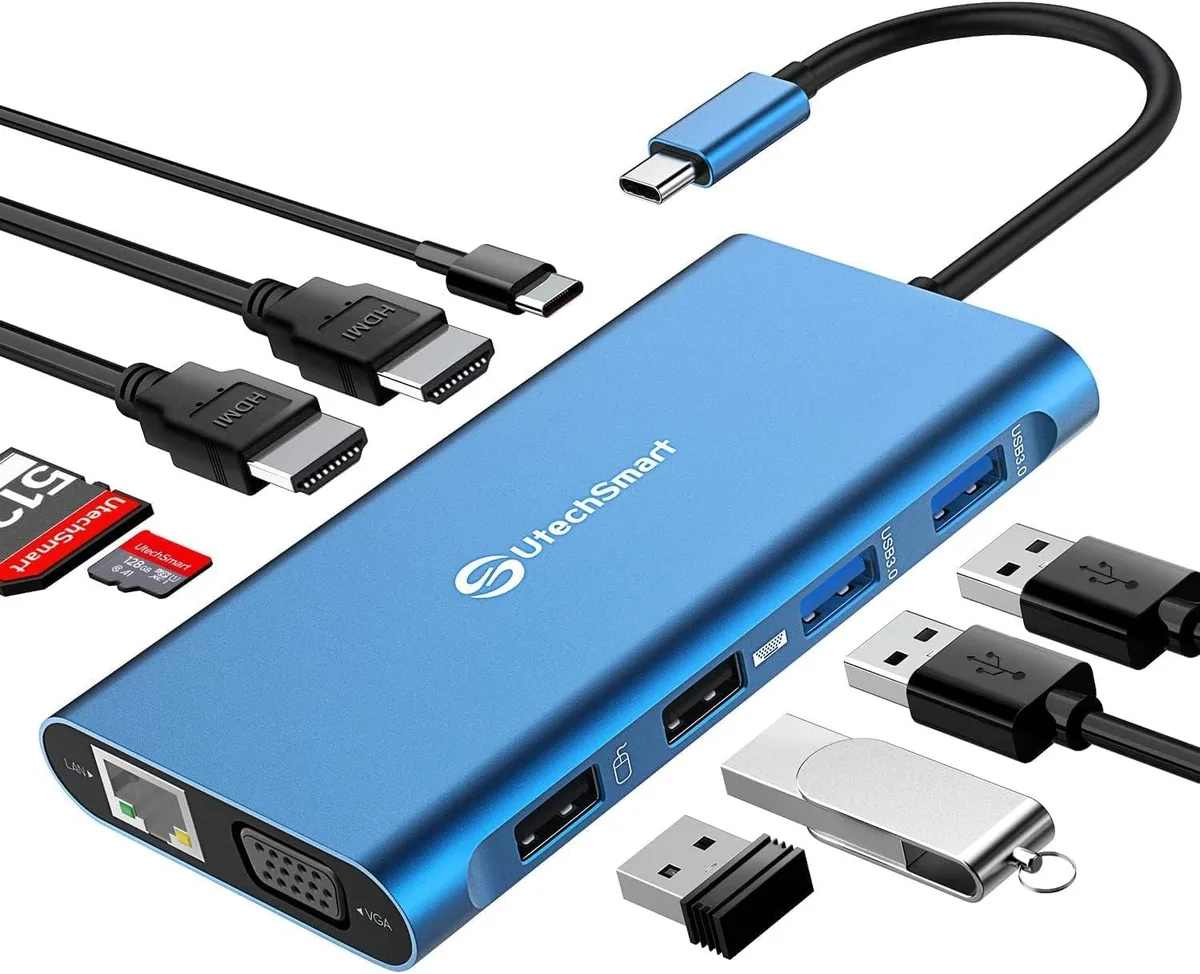 TAURKENAM TAURKENAM 11-in-1 USB-C docking station Blue — product photo